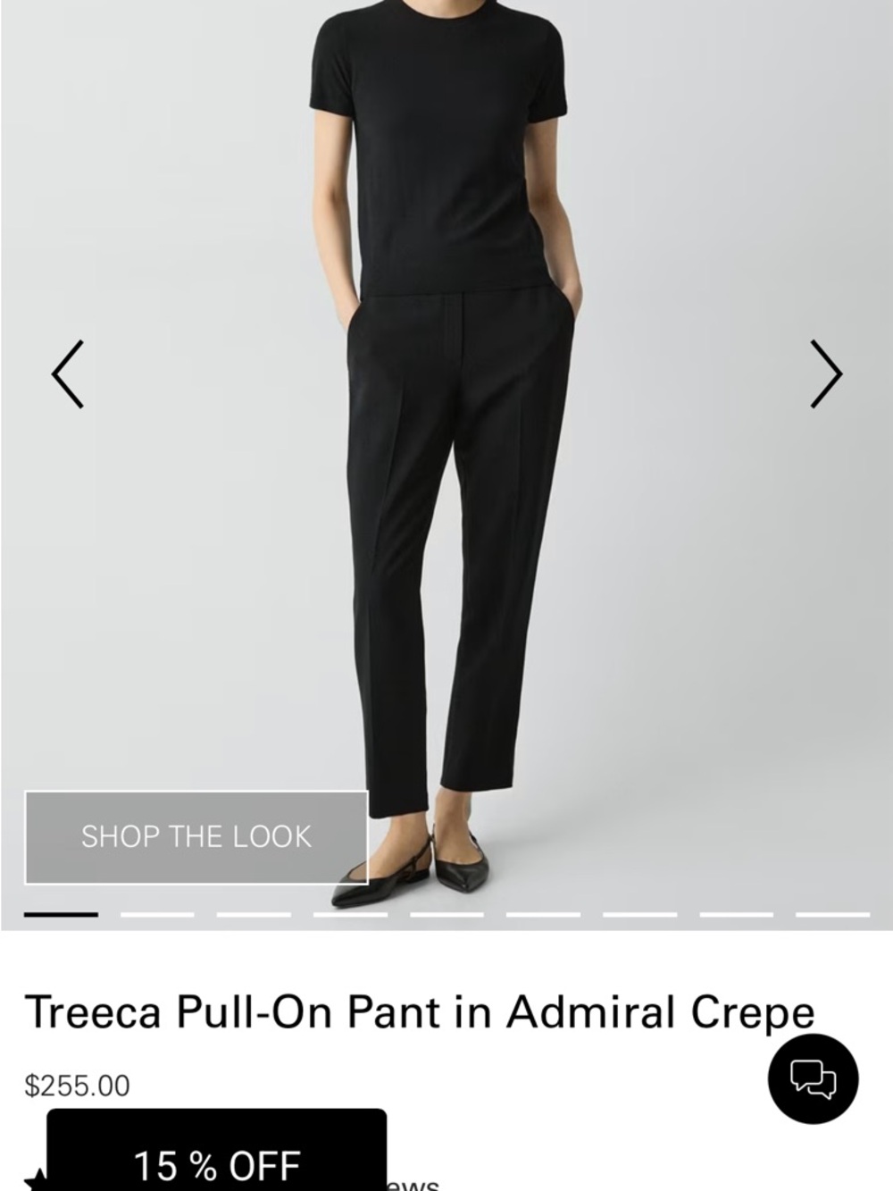 NEW WITH TAGS Theory treeca pull-On Pant in Admiral Crepe - Black womens size 6